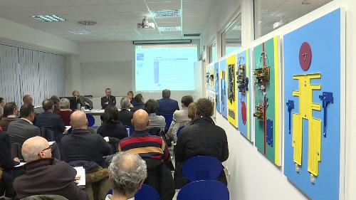 Sergio Bolzonello (Vicepresidente Regione FVG e assessore Attività produttive, Turismo e Cooperazione) alla presentazione delle attività dell'Agenzia Investimenti FVG - Pordenone 11/12/2017